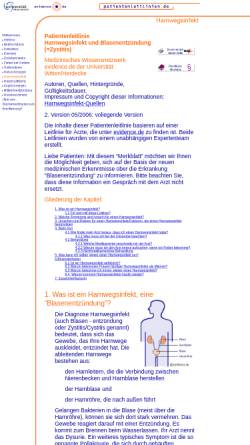 Vorschau der mobilen Webseite www.patientenleitlinien.de, Patientenleitlinie Harnwegsinfekt