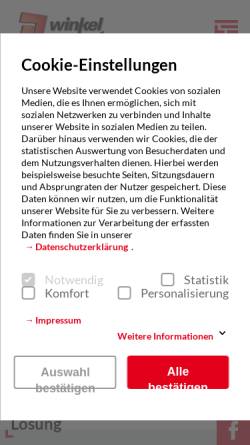 Vorschau der mobilen Webseite www.winkelplast.de, winkelplast GmbH