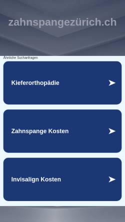 Vorschau der mobilen Webseite www.zahnspangezürich.ch, Kieferorthopädie Dr. Stickel