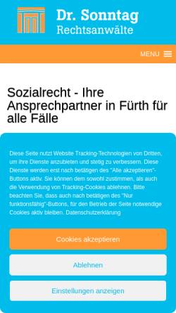 Vorschau der mobilen Webseite www.sozialrecht-fuerth.de, Dr. Sonntag Rechtsanwälte