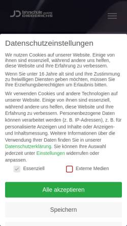 Vorschau der mobilen Webseite fahrschule-jd.de, Fahrschule Jürgen Diederichs Langenselbold