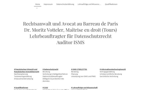 Vorschau von www.kanzlei-votteler.eu, Rechtsanwalt Dr. Moritz Votteler