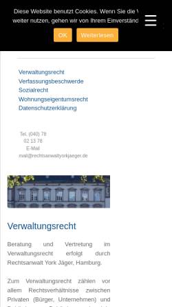 Vorschau der mobilen Webseite www.rechtsanwaltyorkjaeger.de, Rechtsanwalt York Jäger