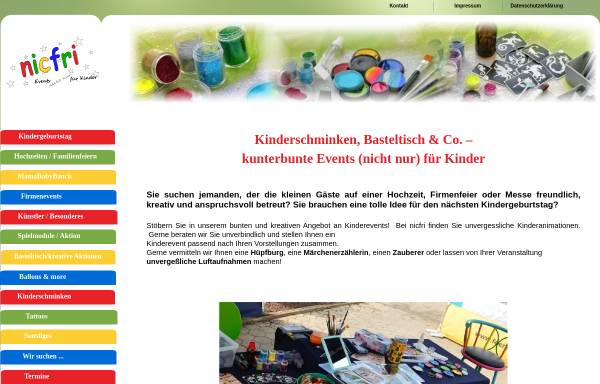 Vorschau von www.nicfri.de, nicfri - Events (nicht nur) für Kinder