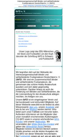 Vorschau der mobilen Webseite www.ibfd-ev.de, Interessengemeinschaft blinder und sehbehinderter Funkamateure