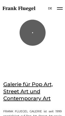 Vorschau der mobilen Webseite www.frankfluegel.com, Galerie Frank Fluegel