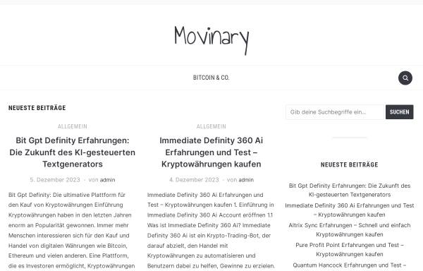 Vorschau von www.movinary.de, movinary - Slideshows aus Bildern erstellen