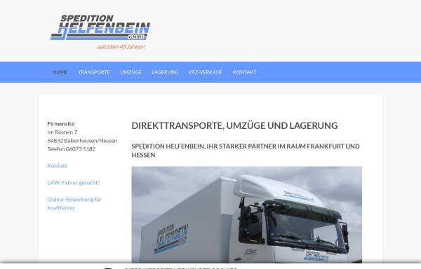 Vorschau von www.helfenbein.de, Spedition Helfenbein GmbH