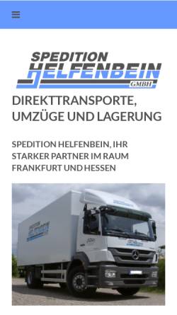 Vorschau der mobilen Webseite www.helfenbein.de, Spedition Helfenbein GmbH