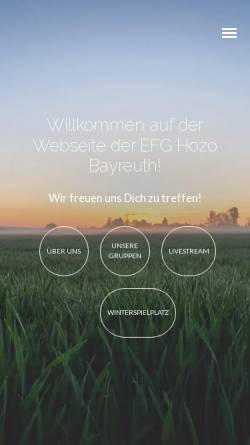 Vorschau der mobilen Webseite www.efg-hozo.de, Evangelisch-Freikirchliche Gemeinde Bayreuth