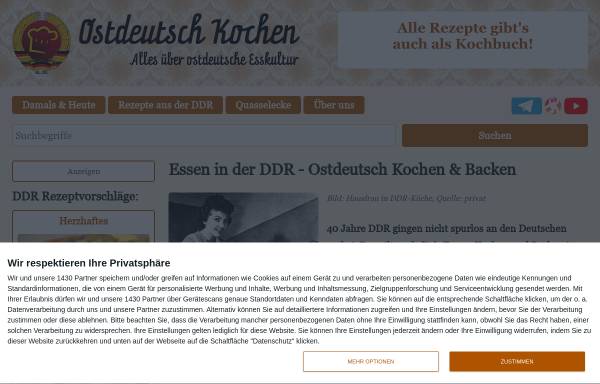 Vorschau von www.erichserbe.de, Erichs kulinarisches Erbe: DDR Rezepte & ostdeutsche Gerichte