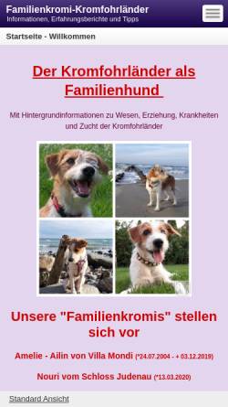 Vorschau der mobilen Webseite www.familienkromi-kromfohrlaender.de, Der Kromfohrländer als Familienhund