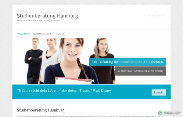 Vorschau von studienberatung-hamburg.com, Studienberatung für Abiturienten und Studenten in Hamburg