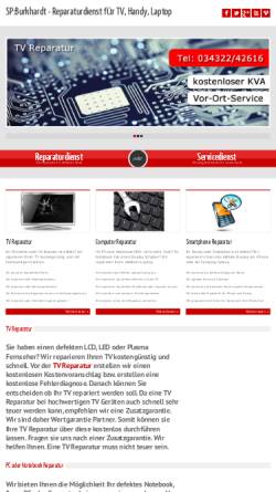 Vorschau der mobilen Webseite www.spburkhardt.de, SP:Burkhardt - Reparaturdienst für TV, Handy, Laptop und Hausgeräte