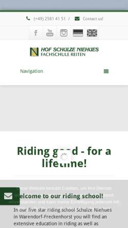 Vorschau der mobilen Webseite schulze-niehues.de, Hof Schulze Niehues