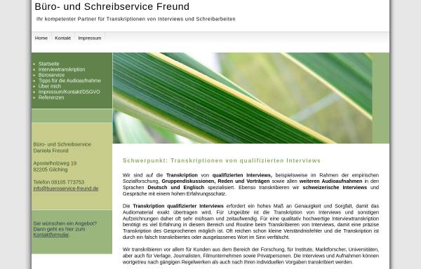 Vorschau von www.bueroservice-freund.de, Büro- und Schreibservice Daniela Freund