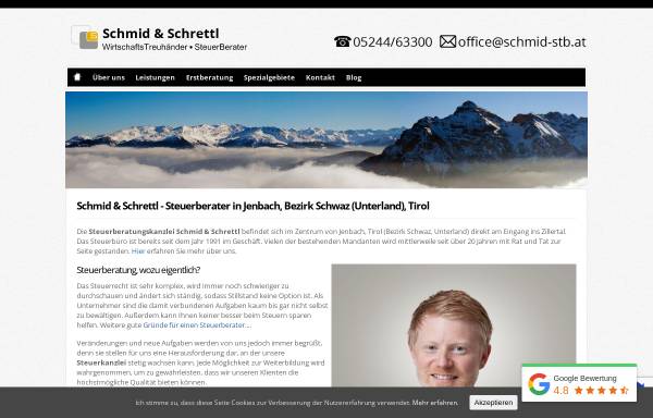 Vorschau von www.schmid-steuerberater.at, Franz Schmid - Steuerberater in der Nähe von Innsbruck