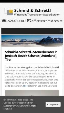 Vorschau der mobilen Webseite www.schmid-steuerberater.at, Franz Schmid - Steuerberater in der Nähe von Innsbruck