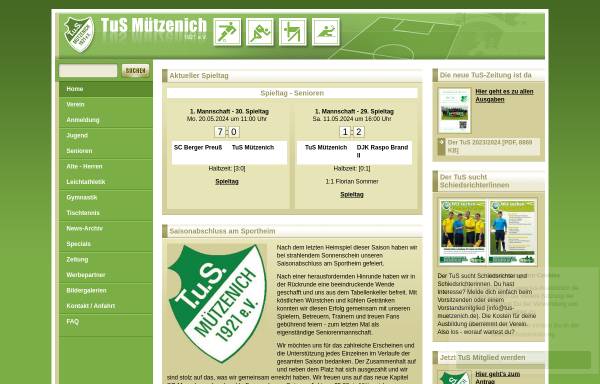 Vorschau von www.eifelmaen.de, Turn- und Sportverein Mützenich 1921 e.V.