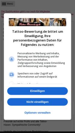 Vorschau der mobilen Webseite www.tattoo-bewertung.de, Tattoo Bewertung