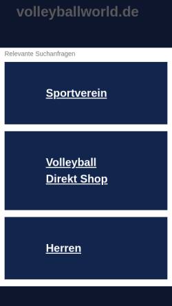 Vorschau der mobilen Webseite www.volleyballworld.de, Volleyballworld, Sportsworld-Niederrhein GmbH