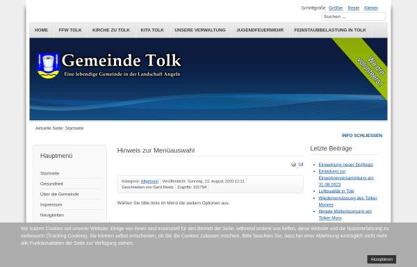 Vorschau von www.gemeinde-tolk.de, Gemeinde Tolk