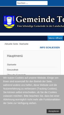 Vorschau der mobilen Webseite www.gemeinde-tolk.de, Gemeinde Tolk
