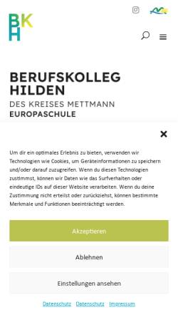 Vorschau der mobilen Webseite www.berufskolleg.de, Berufskolleg Hilden des Kreises Mettmann