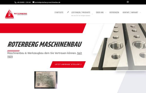 Vorschau von www.roterberg-maschinenbau.de, Roterberg Werkzeug- und Maschinenfabrik