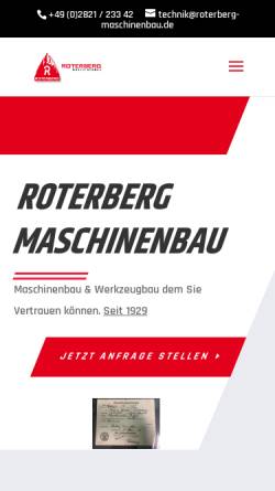 Vorschau der mobilen Webseite www.roterberg-maschinenbau.de, Roterberg Werkzeug- und Maschinenfabrik
