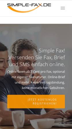 Vorschau der mobilen Webseite simple-fax.de, Simple Fax