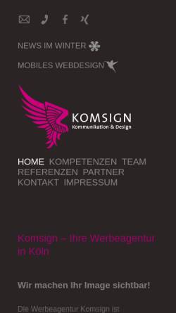 Vorschau der mobilen Webseite www.komsign.de, Komsign