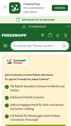 Vorschau der mobilen Webseite www.fressnapf.de, Welpenclub: Information & Community rund um Welpen