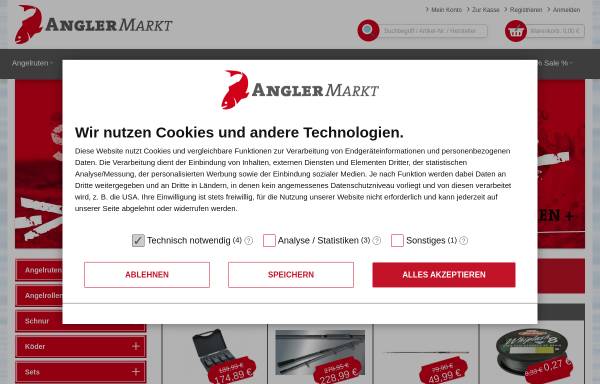 Vorschau von onlineshop.angler-markt.de, Anglermarkt