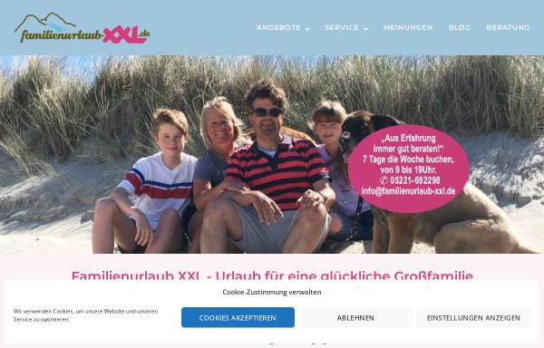 Vorschau von www.familienurlaub-xxl.de, Familienurlaub XXL, Birgit Beckmann