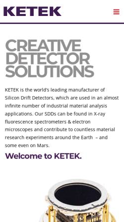 Vorschau der mobilen Webseite www.ketek.net, KETEK GmbH