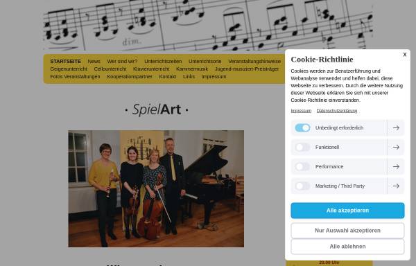 Vorschau von www.spielart-musikunterricht.de, SpielArt Musikschule