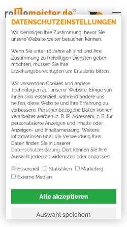 Vorschau der mobilen Webseite www.rollomeister.de, Rollomeister GmbH