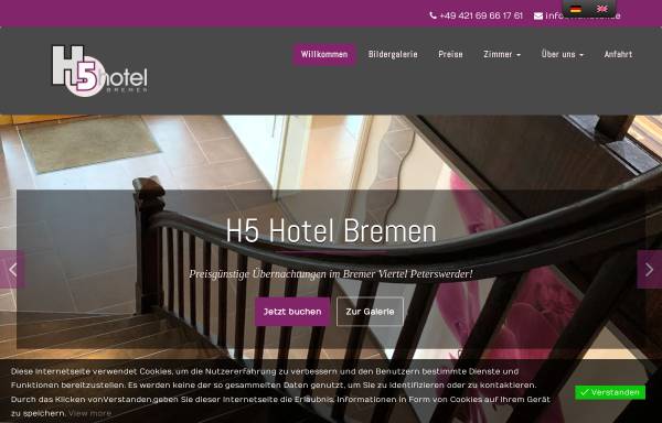 Vorschau von www.h5hotel.de, H5 Hotel Bremen