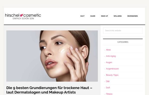Vorschau von hirschel-cosmetic.de, Hirschel Cosmetic - Einfach schön sein
