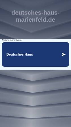 Vorschau der mobilen Webseite www.deutsches-haus-marienfeld.de, Hotel und Restaurant Deutsches Haus