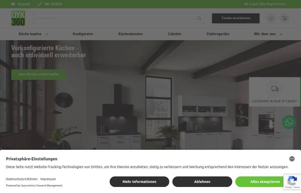 Vorschau von www.dyk360-kuechen.de, DYK 360 - Design your Kitchen!