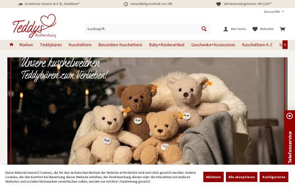 Vorschau von www.teddys-rothenburg.de, Teddys Rothenburg Erben Manfred Feurer e.K.