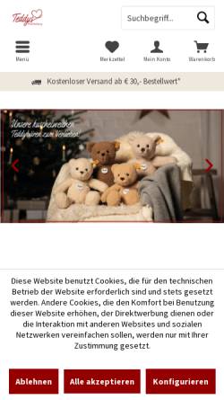 Vorschau der mobilen Webseite www.teddys-rothenburg.de, Teddys Rothenburg Erben Manfred Feurer e.K.