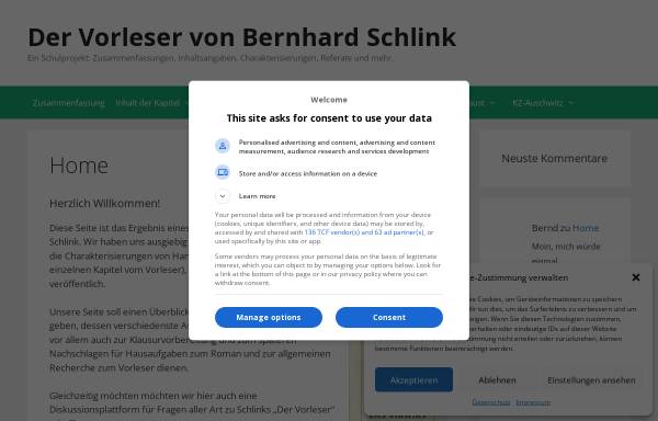 Vorschau von der-vorleser.com, Der Vorleser von Bernhard Schlink - Ein Schulprojekt