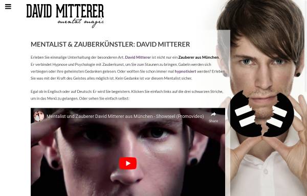 Vorschau von www.davidmitterer.de, Mentalist & Zauberer David Mitterer