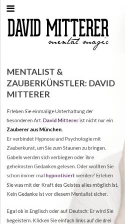 Vorschau der mobilen Webseite www.davidmitterer.de, Mentalist & Zauberer David Mitterer