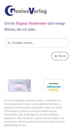 Vorschau der mobilen Webseite www.genius-verlag.de, Genius Buchverlag