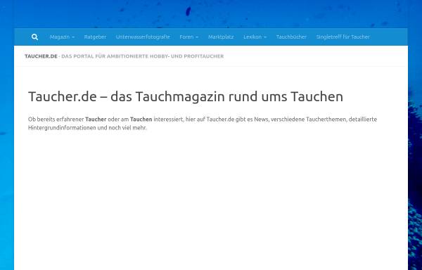 Vorschau von www.taucher.de, Taucher.de - Tauchmagazin und Community