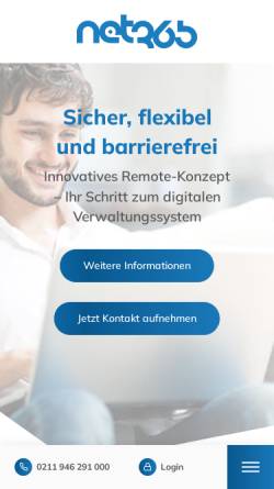 Vorschau der mobilen Webseite net365.de, Net365 GmbH